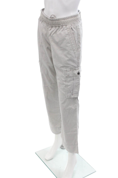 James Perse Womens Cotton Striped Print Straight Leg Cargo Pants Gray Size 0