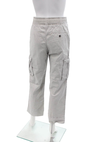 James Perse Womens Cotton Striped Print Straight Leg Cargo Pants Gray Size 0