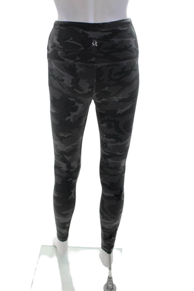 Strut This Womens Camouflage Print Star Motif Leggings Gray One Size