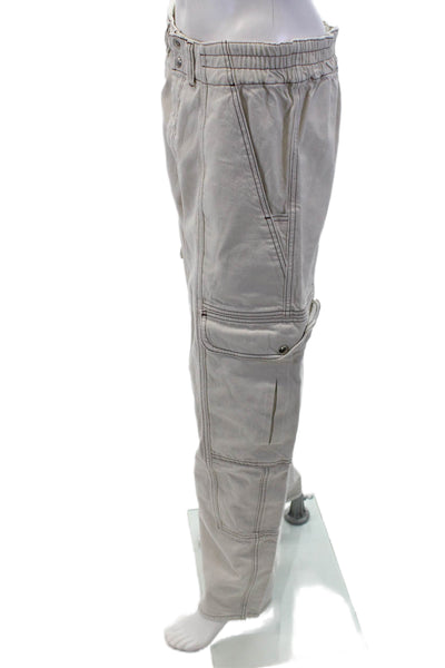 BDG Womens Cotton Contrast Stitch Cargo Pocket Wide Leg Pants Beige Size 31