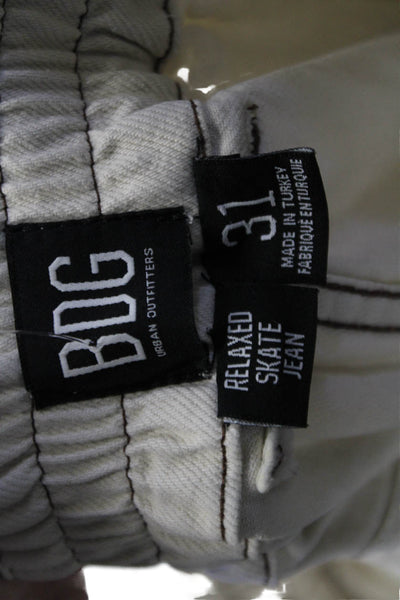 BDG Womens Cotton Contrast Stitch Cargo Pocket Wide Leg Pants Beige Size 31