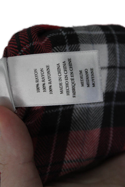 Rails Womens Collared Plaid Print Long Sleeve Button Down Top Red Size M