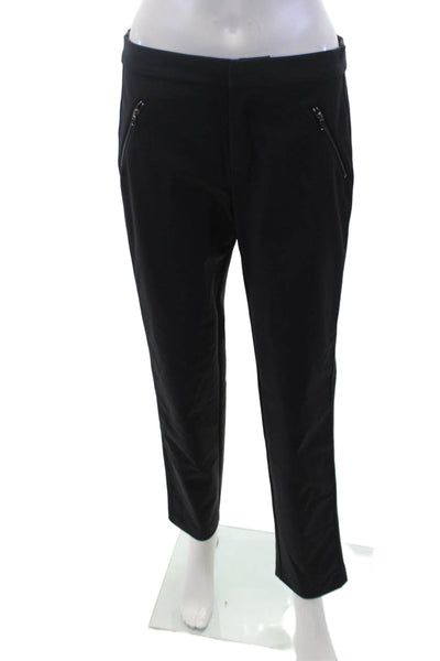 Rebecca Minkoff Womens Zipper Fly Mid Rise Straight Leg Pants Black Size 8