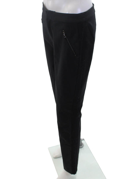 Rebecca Minkoff Womens Zipper Fly Mid Rise Straight Leg Pants Black Size 8
