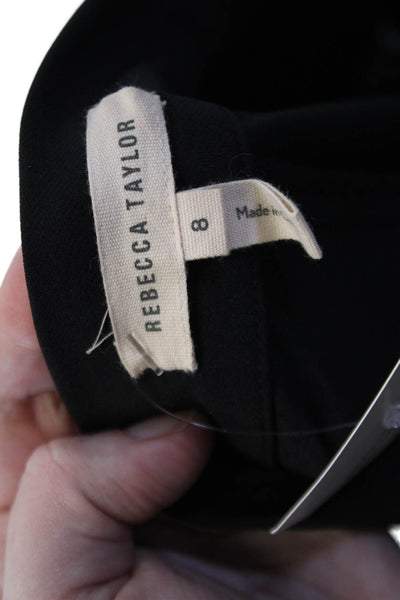 Rebecca Minkoff Womens Zipper Fly Mid Rise Straight Leg Pants Black Size 8