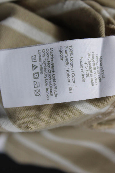 J Crew Womens Cotton Button Detail Striped Long Sleeve Blouse Top Brown Size S