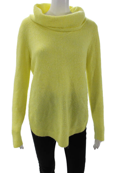 Tahari Womens Turtleneck Long Sleeve Pullover Sweater Top Neon Yellow Size M