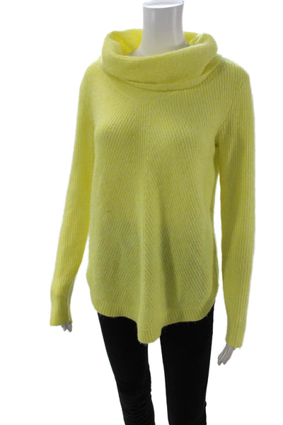 Tahari Womens Turtleneck Long Sleeve Pullover Sweater Top Neon Yellow Size M