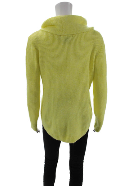 Tahari Womens Turtleneck Long Sleeve Pullover Sweater Top Neon Yellow Size M