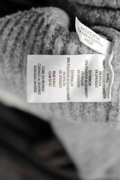 Calvin Klein Womens Textured Crew Neck Pullover Sweater Top Gray Size L