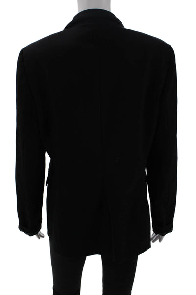 Calvin Klein Womens One Button Lined Long Sleeve Blazer Solid Black Size 10
