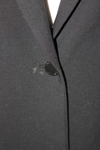 Calvin Klein Womens One Button Lined Long Sleeve Blazer Solid Black Size 10