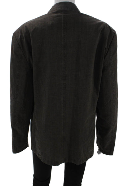 Johnston & Murphy Mens Glen Plaid Cotton Two Button Blazer Brown Size M