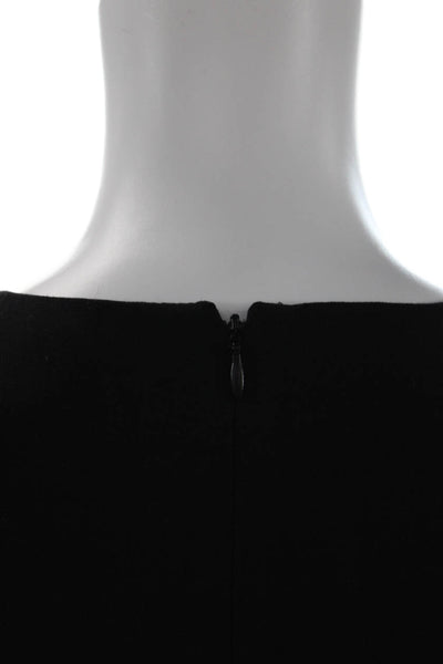 Calvin Klein Womens Printed Crew Neck Zip Back Shift Dress Black Size 10