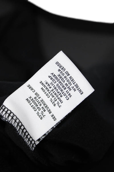 Magaschoni Womens Cotton Crew Neck Sleeveless A-Line Dress Black Size Large