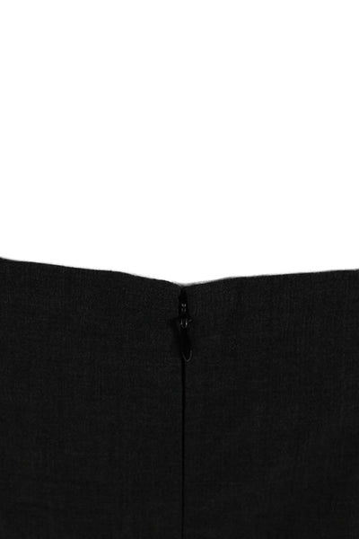 Theory Womens Back Zip Knee Length Pencil Skirt Gray Wool Size 2