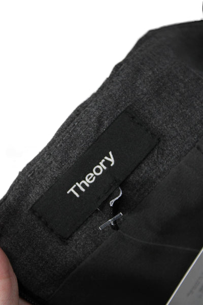 Theory Womens Back Zip Knee Length Pencil Skirt Gray Wool Size 2