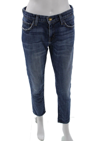 Current/Elliott Womens Zipper Fly Mid Rise Straight Leg Jeans Blue Denim Size 25