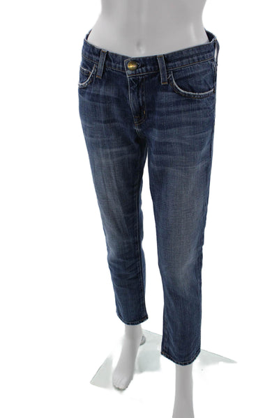Current/Elliott Womens Zipper Fly Mid Rise Straight Leg Jeans Blue Denim Size 25