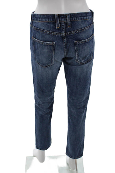 Current/Elliott Womens Zipper Fly Mid Rise Straight Leg Jeans Blue Denim Size 25