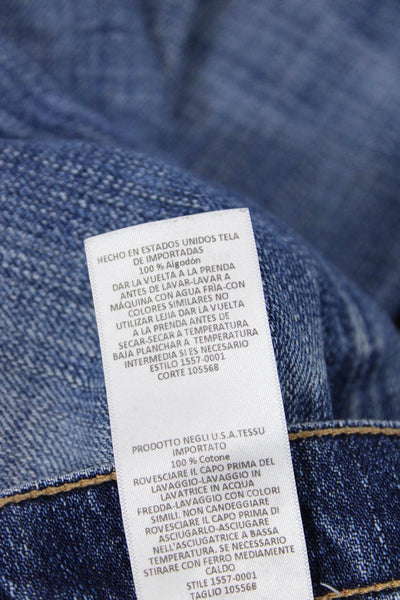 Current/Elliott Womens Zipper Fly Mid Rise Straight Leg Jeans Blue Denim Size 25