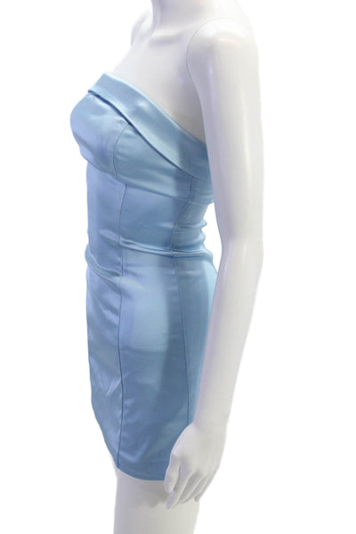 Sunday Best Womens Strapless Mini Dress Blue Size 00