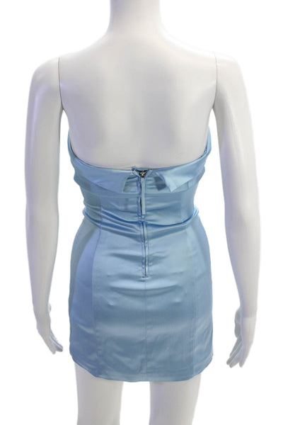 Sunday Best Womens Strapless Mini Dress Blue Size 00