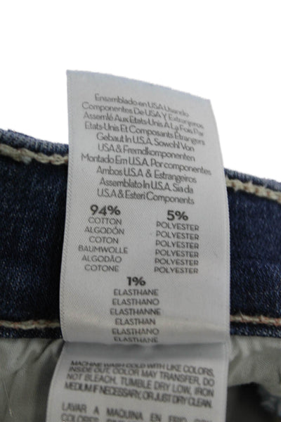 Mother Womens Cotton Mid-Rise Skinny Jeans Blue Size 24