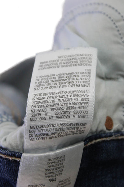 Mother Womens Cotton Mid-Rise Skinny Jeans Blue Size 24