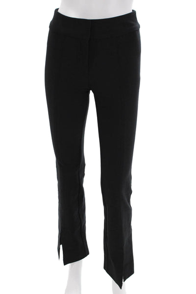Derek Lam 10 Crosby Womens Zipper Fly Mid Rise Slit Flare Pants Black Size 00
