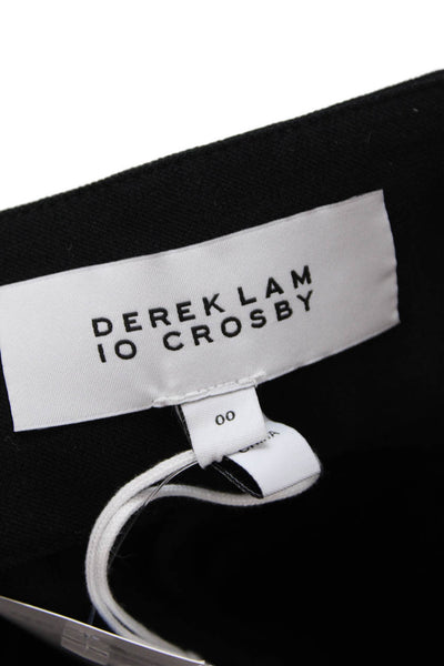 Derek Lam 10 Crosby Womens Zipper Fly Mid Rise Slit Flare Pants Black Size 00