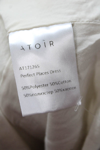 Atoir Womens 3/4 Sleeve Cut Out Ruched Mini Perfect Places Dress Beige Size 4
