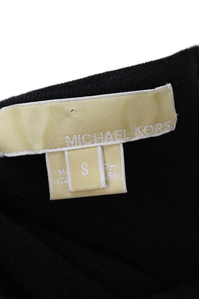 Michael Kors Womens Long Sleeve Cold Shoulder Cashmere Sweater Black Size Small