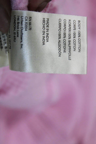 We The Free Womens Cotton Raw Hem Detail Buttoned Blouse Pink Size S
