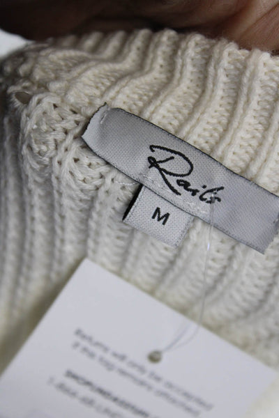 Rails Womens Cotton V-Neck Knitted Sleeveless Sweater White Size M