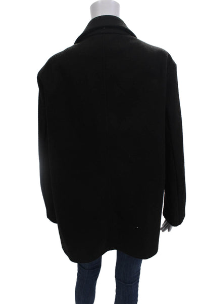 Zara Womens Notched Collar Open Front Pocketed Jacket Black Size S