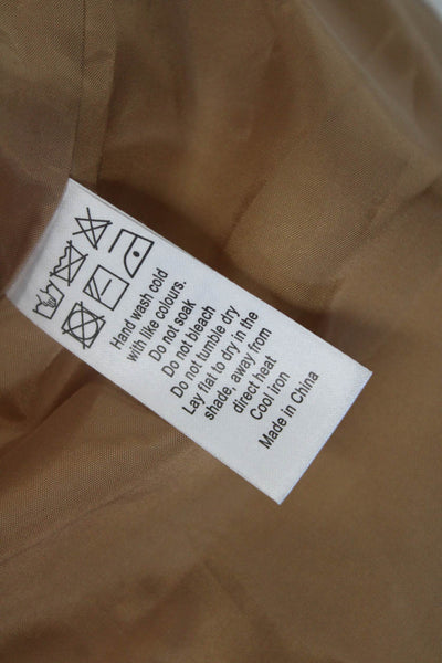 Lioness Womens Faux Leather High Neck Pocketed Cropped Jacket Brown Size S