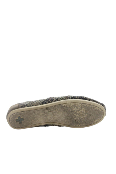 TOMS Womens Snakeskin Print Flats Beige Size 8