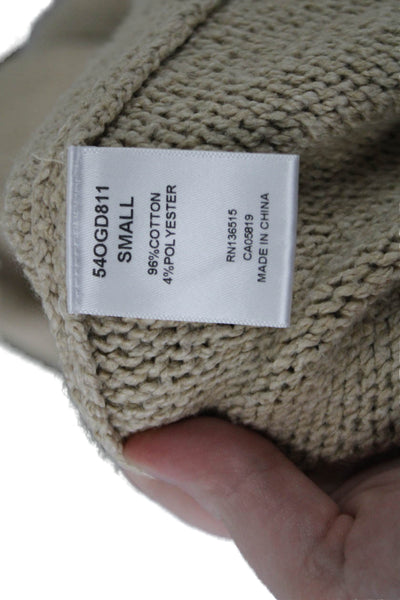 One Grey Day Womens Cotton Long Sleeve Open Front Cardigan Beige Size S