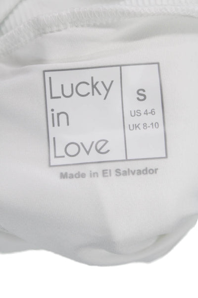Lucky In Love Womens Ribbed Knit Knee Length Skort Skirt White Size 4-6