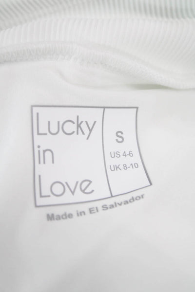 Lucky In Love Womens Elastic Waistband Ribbed Skort Skirt White 4-6