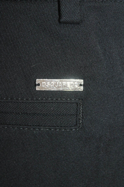 Dsquared2 Womens Wool Blend Low-Rise Tapered Pants Black Size 40