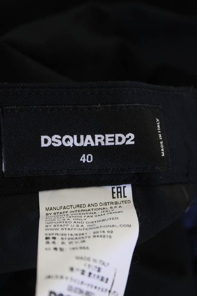 Dsquared2 Womens Wool Blend Low-Rise Tapered Pants Black Size 40