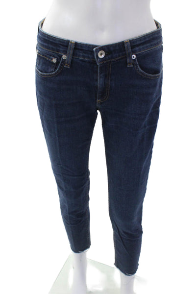 Rag & Bone Womens Cotton Dark Wash Mid-Rise Skinny Jeans Navy Size 25