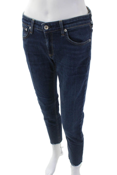 Rag & Bone Womens Cotton Dark Wash Mid-Rise Skinny Jeans Navy Size 25