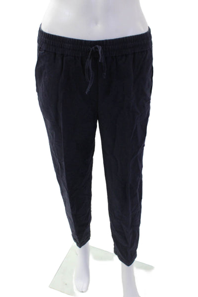 J Crew Womens Drawstring Waist Mid-Rise Tapered Pants Navy Size 0