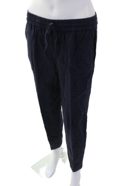 J Crew Womens Drawstring Waist Mid-Rise Tapered Pants Navy Size 0