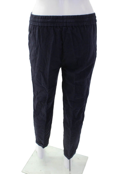 J Crew Womens Drawstring Waist Mid-Rise Tapered Pants Navy Size 0
