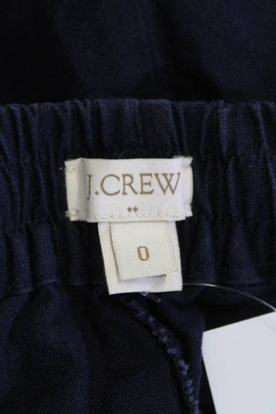 J Crew Womens Drawstring Waist Mid-Rise Tapered Pants Navy Size 0