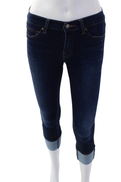 Henry & Belle Womens Cotton Blend Dark Wash Cuffed Jeans Blue Size 26